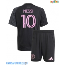 Camisa de time de futebol Inter Miami Lionel Messi #10 Replicas 2º Equipamento Infantil 2025-26 Manga Curta (+ Calças curtas)